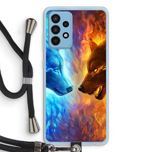 CaseCompany Fire & Ice: Samsung Galaxy A52 Transparant Hoesje met koord