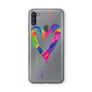 CaseCompany Melts My Heart: Samsung Galaxy A11 Transparant Hoesje
