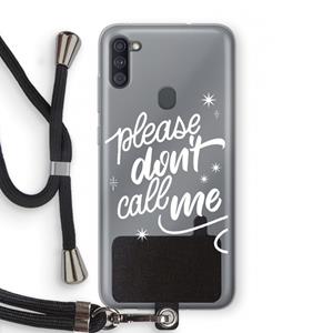 CaseCompany Don't call: Samsung Galaxy A11 Transparant Hoesje met koord