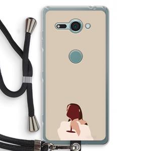 CaseCompany I drink wine: Sony Xperia XZ2 Compact Transparant Hoesje met koord