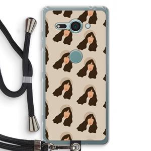 CaseCompany Bonjour mon amour: Sony Xperia XZ2 Compact Transparant Hoesje met koord