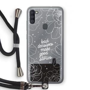 CaseCompany Good stories: Samsung Galaxy A11 Transparant Hoesje met koord