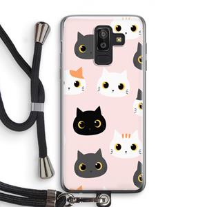 CaseCompany Katten: Samsung Galaxy J8 (2018) Transparant Hoesje met koord