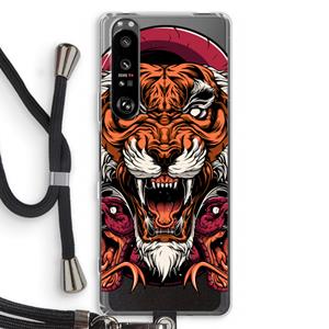 CaseCompany Tiger and Rattlesnakes: Sony Xperia 1 III Transparant Hoesje met koord