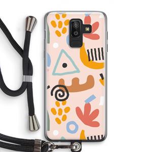 CaseCompany Abstract: Samsung Galaxy J8 (2018) Transparant Hoesje met koord