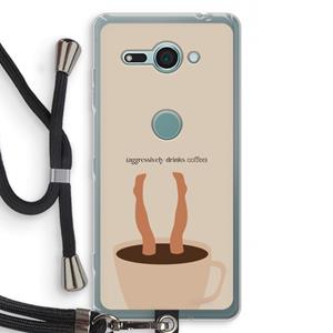 CaseCompany Aggressively drinks coffee: Sony Xperia XZ2 Compact Transparant Hoesje met koord