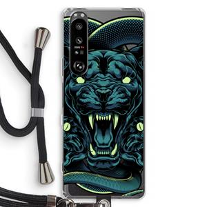 CaseCompany Cougar and Vipers: Sony Xperia 1 III Transparant Hoesje met koord