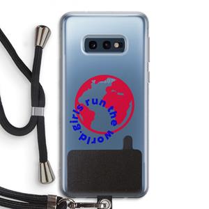 CaseCompany Run The World: Samsung Galaxy S10e Transparant Hoesje met koord