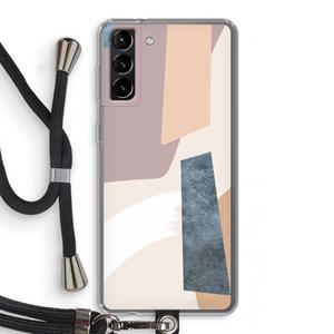 CaseCompany Luca: Samsung Galaxy S21 Plus Transparant Hoesje met koord