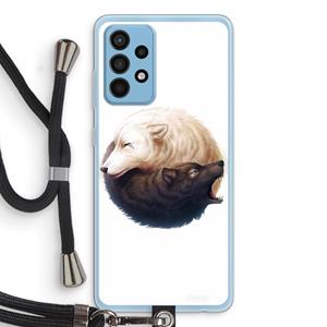 CaseCompany Yin Yang Wolves: Samsung Galaxy A52 Transparant Hoesje met koord