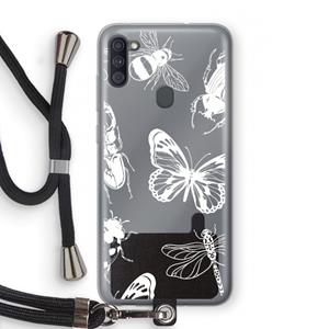 CaseCompany Tiny Bugs: Samsung Galaxy A11 Transparant Hoesje met koord
