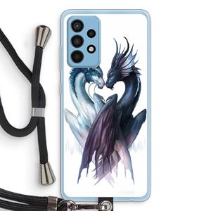 CaseCompany Yin Yang Dragons: Samsung Galaxy A52 Transparant Hoesje met koord