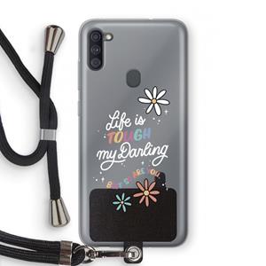 CaseCompany Tough Life: Samsung Galaxy A11 Transparant Hoesje met koord