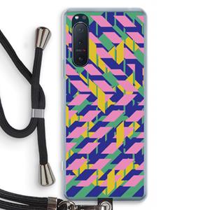 CaseCompany Skew Blush 1: Sony Xperia 5 II Transparant Hoesje met koord