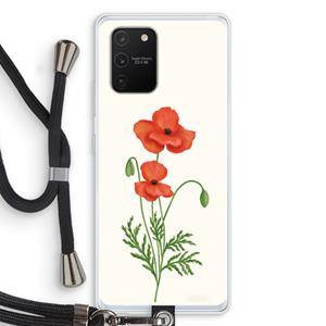 CaseCompany Red poppy: Samsung Galaxy S10 Lite Transparant Hoesje met koord