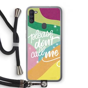 CaseCompany Don't call: Samsung Galaxy A11 Transparant Hoesje met koord