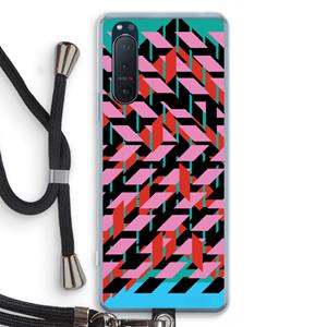 CaseCompany Skew Blush 2: Sony Xperia 5 II Transparant Hoesje met koord