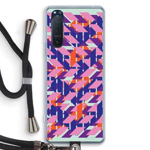 CaseCompany Skew Blush 3: Sony Xperia 5 II Transparant Hoesje met koord