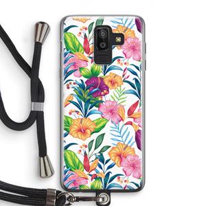 CaseCompany Tropisch 2: Samsung Galaxy J8 (2018) Transparant Hoesje met koord