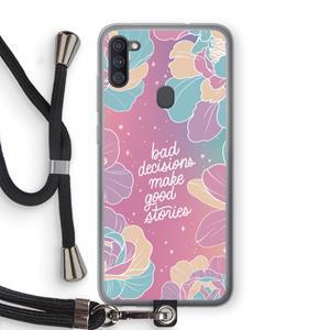CaseCompany Good stories: Samsung Galaxy A11 Transparant Hoesje met koord