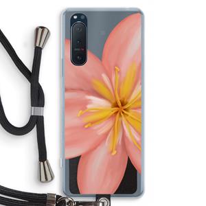 CaseCompany Pink Ellila Flower: Sony Xperia 5 II Transparant Hoesje met koord