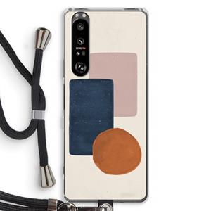 CaseCompany Geo #3: Sony Xperia 1 III Transparant Hoesje met koord