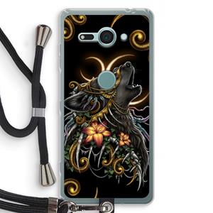 CaseCompany Huilende Wolf: Sony Xperia XZ2 Compact Transparant Hoesje met koord