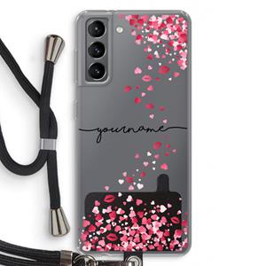 CaseCompany Hartjes en kusjes: Samsung Galaxy S21 Transparant Hoesje met koord