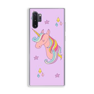 CaseCompany Roze eenhoorn: Samsung Galaxy Note 10 Plus Transparant Hoesje