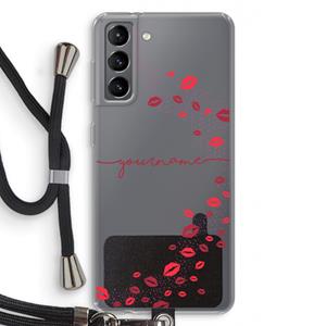 CaseCompany Kusjes: Samsung Galaxy S21 Transparant Hoesje met koord