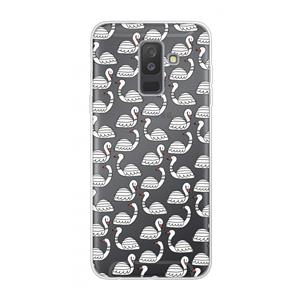 CaseCompany Zwanen: Samsung Galaxy A6 Plus (2018) Transparant Hoesje