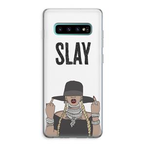CaseCompany Slay All Day: Samsung Galaxy S10 Plus Transparant Hoesje
