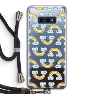CaseCompany Regenboog: Samsung Galaxy S10e Transparant Hoesje met koord