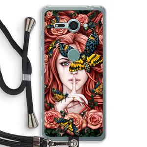 CaseCompany Lady Moth: Sony Xperia XZ2 Compact Transparant Hoesje met koord