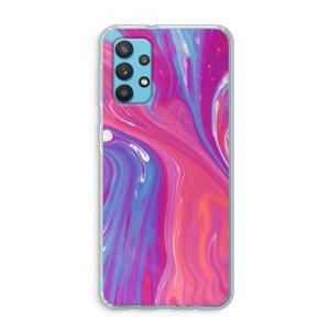 CaseCompany Paarse stroom: Samsung Galaxy A32 4G Transparant Hoesje