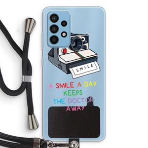 CaseCompany Smile: Samsung Galaxy A52 Transparant Hoesje met koord