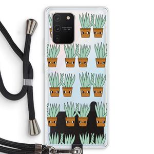 CaseCompany Sansevieria: Samsung Galaxy S10 Lite Transparant Hoesje met koord