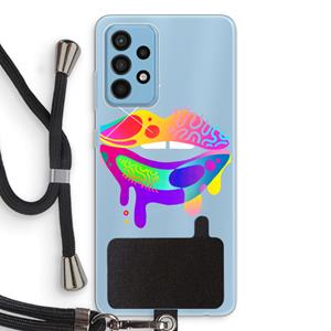 CaseCompany Lip Palette: Samsung Galaxy A52 Transparant Hoesje met koord