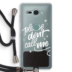 CaseCompany Don't call: Sony Xperia XZ2 Compact Transparant Hoesje met koord
