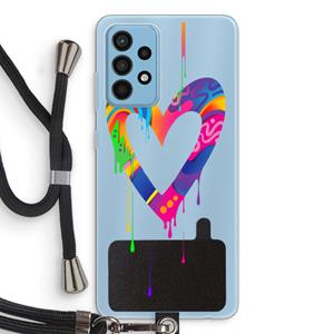 CaseCompany Melts My Heart: Samsung Galaxy A52 Transparant Hoesje met koord