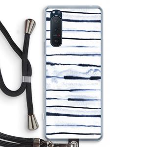 CaseCompany Ink Stripes: Sony Xperia 5 II Transparant Hoesje met koord