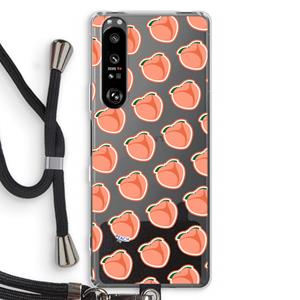 CaseCompany Just peachy: Sony Xperia 1 III Transparant Hoesje met koord