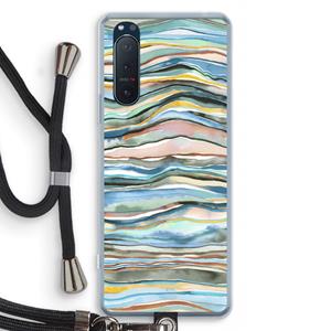 CaseCompany Watercolor Agate: Sony Xperia 5 II Transparant Hoesje met koord