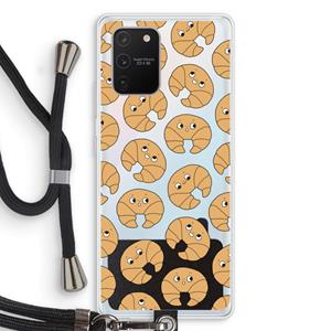 CaseCompany Croissant: Samsung Galaxy S10 Lite Transparant Hoesje met koord