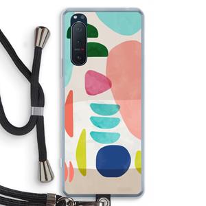 CaseCompany Bold Rounded Shapes: Sony Xperia 5 II Transparant Hoesje met koord