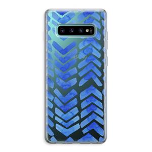 CaseCompany Blauwe pijlen: Samsung Galaxy S10 Plus Transparant Hoesje