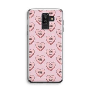 CaseCompany Chicks before dicks: Samsung Galaxy J8 (2018) Transparant Hoesje