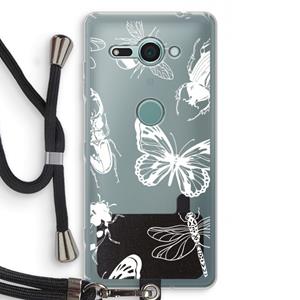 CaseCompany Tiny Bugs: Sony Xperia XZ2 Compact Transparant Hoesje met koord