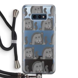CaseCompany Cats: Samsung Galaxy S10e Transparant Hoesje met koord