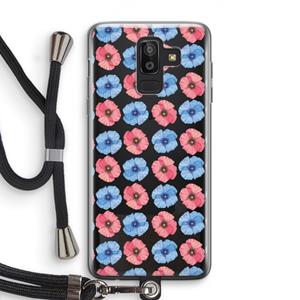 CaseCompany Klaproosjes: Samsung Galaxy J8 (2018) Transparant Hoesje met koord